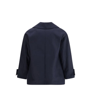 Cruna Blue Fleece Wool Coat