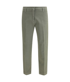 Cruna Green Cotton Casual Pants