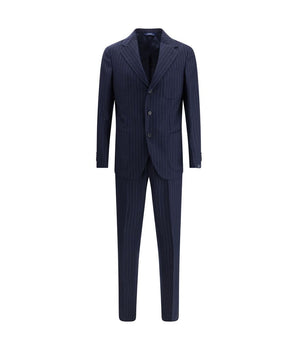 Gi Capri Blue Fleece Wool Two-Piece Suit
