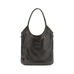 Miu Miu Brown Calf Leather Bos Taurus Shoulder Bag