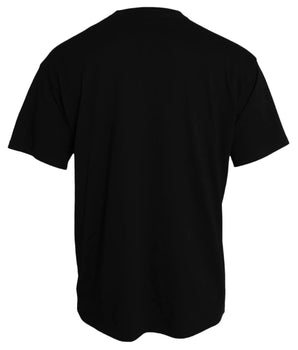 Balenciaga Black Cotton Logo Print Crew Neck Short Sleeves T-shirt