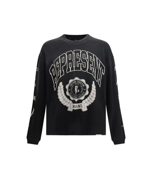 Represent Gray Cotton Long Sleeve T-Shirt