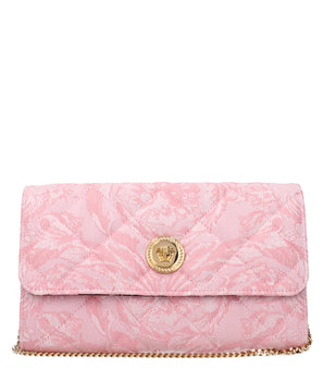 Versace Pink Fabric Clutch Bag