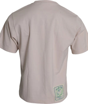 Dolce & Gabbana Beige Cosmic Love Cotton Crew Neck T-shirt