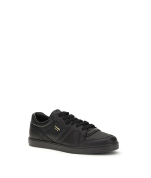 Prada Black Calf Leather Bos Taurus Sneakers