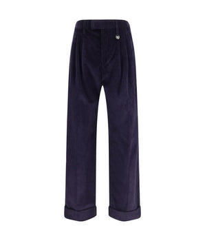 Burberry Blue Cotton Pants