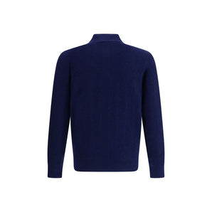 Brunello Cucinelli Blue Cashmere Polo Shirt
