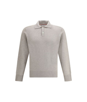 Brunello Cucinelli Beige Cashmere Polo Shirt