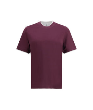 Brunello Cucinelli Purple Cotton T-Shirt