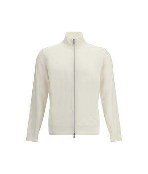 Brunello Cucinelli White Cashmere Cardigan