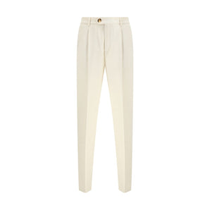 Brunello Cucinelli Cream Cotton Casual Pants
