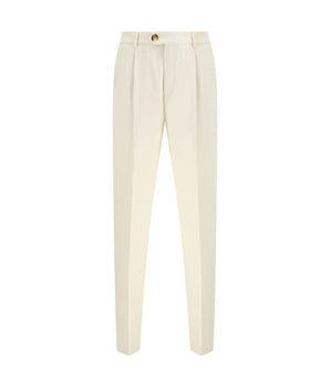 Brunello Cucinelli Cream Cotton Casual Pants