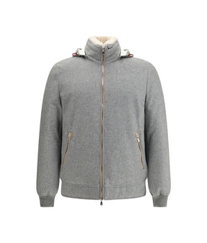 Brunello Cucinelli Gray Wool Full-Length Jacket