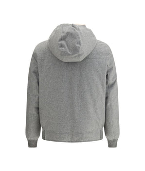 Brunello Cucinelli Gray Wool Full-Length Jacket