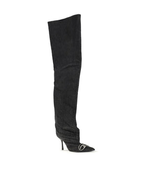 Diesel Black Fabric Over The Knee