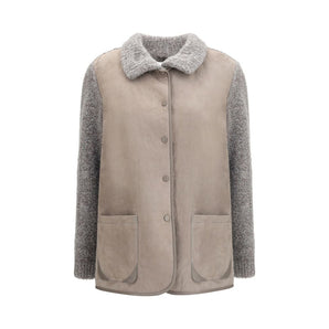 Giorgio Armani Gray Leather Calf Bos Taurus Clothing