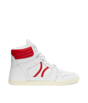 Celine White Lamb Leather High Top Sneakers