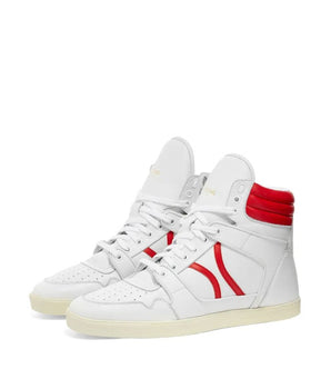Celine White Lamb Leather High Top Sneakers