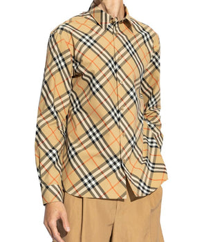 Burberry Brown Cotton Pattern Shirt
