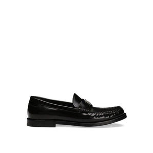 Dolce & Gabbana Black Calfskin Slip-On Loafers