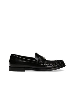 Dolce & Gabbana Black Calfskin Slip-On Loafers