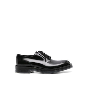 Alexander McQueen Black Calfskin Oxfords And Derbies
