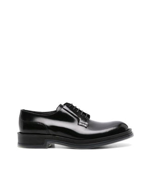 Alexander McQueen Black Calfskin Oxfords And Derbies