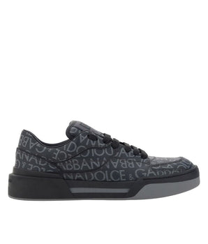 Dolce & Gabbana Black Cotton Low Top Sneakers