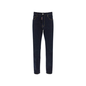Dsquared² Blue Cotton Straight-Leg Jeans