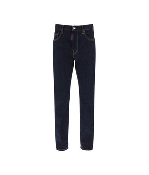 Dsquared² Blue Cotton Straight-Leg Jeans