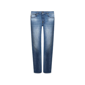 Versace Blue Cotton Straight-Leg Jeans