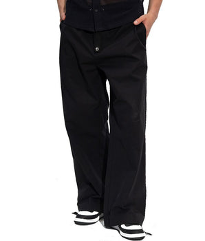 Versace Black Cotton Casual Pants