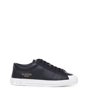 Valentino Garavani Black Calfskin Low Top Sneakers