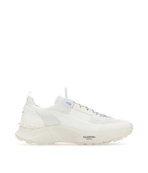 Valentino Garavani White Fabric Athletic Sneakers