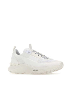 Valentino Garavani White Fabric Athletic Sneakers