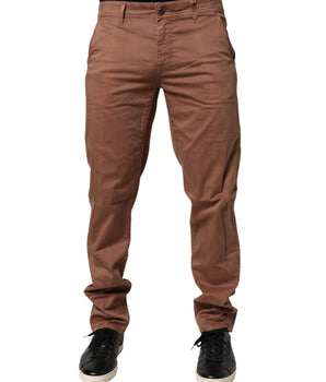 Barba Napoli Brown Mid Waist Skinny Fit Denim Men Trouser Jeans