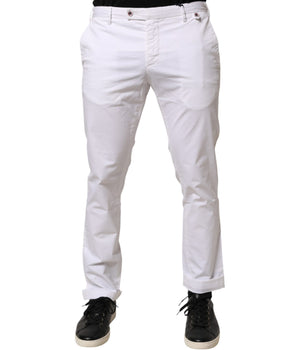 AT.P.CO White Cotton Skinny Fit Mid Waist Denim Trouser Jeans