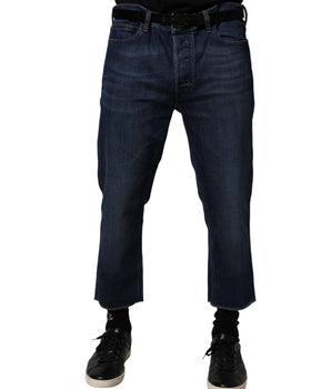 Vivienne Westwood Blue Mid Waist Cotton Men Cropped Denim Jeans