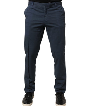 Master Coat Blue Skinny Fit Mid Waist Men Chino Trouser Pants