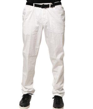 Domenico Tagliente White Tapered Dress Formal Trouser Pants
