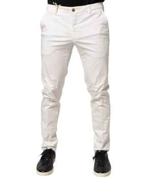 Domenico Tagliente White Tapered Dress Formal Trouser Pants