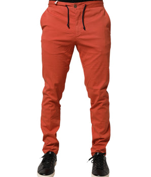 Domenico Tagliente Orange Skinny Fit Men Chino Trouser Pants