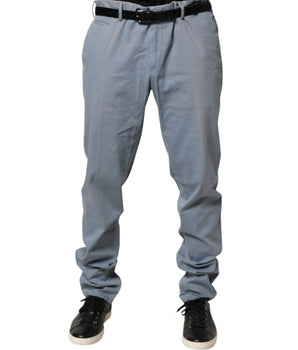 PT01 Blue Men Chino Mid Waist Tapered Fit Trouser Pants