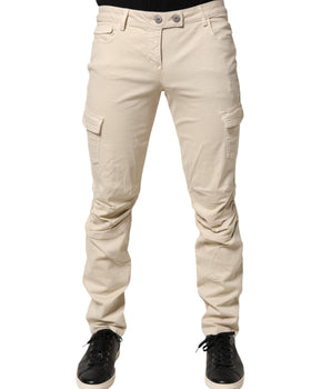 Scervino Street Beige Skinny Fit Mid Waist Men Denim Jeans