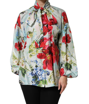 Dolce & Gabbana Multicolor Floral Long Sleeves Blouse Top