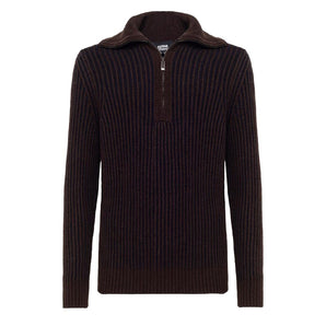 Alpha Studio Brown Wool Sweater