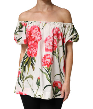 Dolce & Gabbana Multicolor Floral Off Shoulder Blouse Top