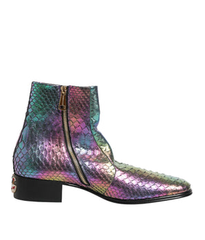 Dolce & Gabbana Multicolor Chelsea Short Ankle Boots Shoes