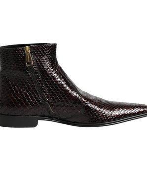 Dolce & Gabbana Bordeaux Chelsea Men Short Ankle Boots Shoes