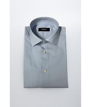 Baldinini Trend Light Blue Cotton Men Shirt
